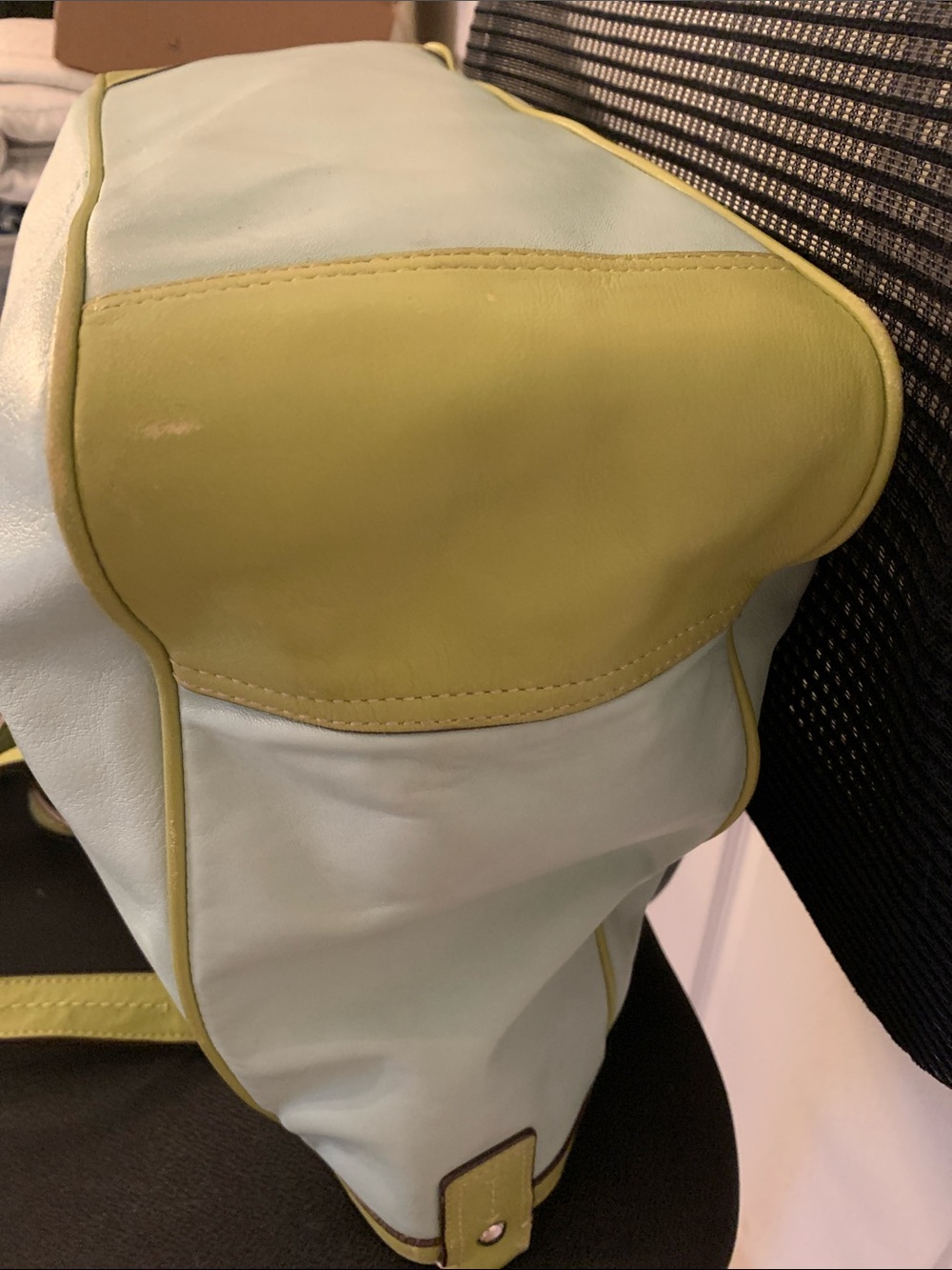 Sale ๐2010 Coach Laura Leather Carryall, in "Seafoam and Lime" - Picture 7 of 16